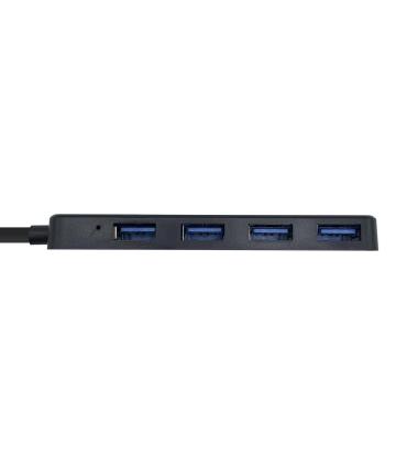 AISENS Hub USB 3.0, Tipo A M - 4 x Tipo A H, Negro, 30 cm