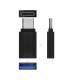 AISENS Mini Adaptador Aluminio USB 3.2 Gen1 3A, Tipo USB-C M-A H, Negro