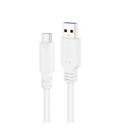 Nanocable Cable USB 3.1, Gen2 10 Gbps 3A, tipo USB-C M-A M, Blanco, 2 m