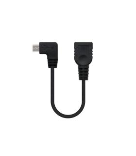 Nanocable CABLE USB 2.0 OTG ACODADO, TIPO MICRO B M-A H, NEGRO, 15 CM