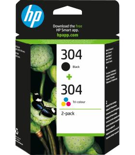 HP Paquete de 2 cartuchos de tinta Original 304 negro tricolor