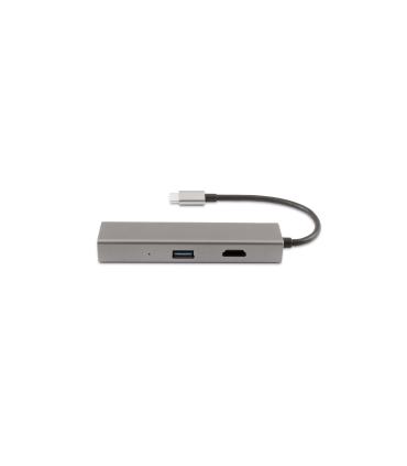 CoolBox Hub miniDOCK4 USB-C Alámbrico USB 3.2 Gen 1 (3.1 Gen 1) Type-C Acero