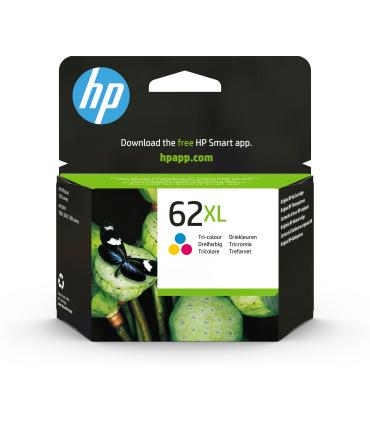 HP Cartucho de tinta original 62XL de alta capacidad tricolor