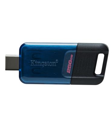 Kingston Technology DataTraveler 80 M unidad flash USB 256 GB USB Tipo C 3.2 Gen 1 (3.1 Gen 1) Negro, Azul