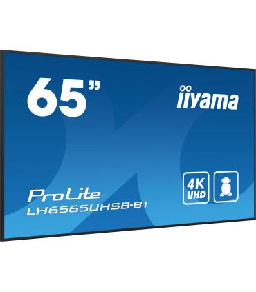 iiyama ProLite Pantalla plana para señalización digital 163,8 cm (64.5") LCD Wifi 500 cd   m² 4K Ultra HD Negro Procesador