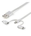 StarTech.com Cable Trenzado de 1m USB a Lightning USB-C y Micro USB - Cable Cargador para Teléfono Móvil iPhone iPad Tablet