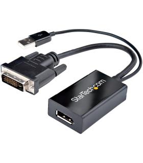 StarTech.com Adaptador DVI a DisplayPort Alimentado por USB - Conversor DVI a DisplayPort - Convertidor DVI-D a DP - 1920x1200