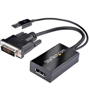 StarTech.com Adaptador DVI a DisplayPort Alimentado por USB - Conversor DVI a DisplayPort - Convertidor DVI-D a DP - 1920x1200