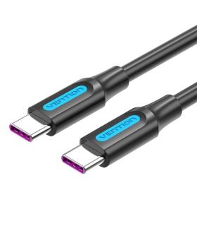 Cable USB 2.0 Tipo-C Vention COTBG/ USB Tipo-C Macho - USB Tipo-C Macho/ Hasta 100W/ 480Mbps/ 1.5m/ Negro