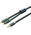 Cable Audio Vention BCSGF/ 2x RCA Macho - Jack 3.5 Macho/ 1m/ Verde Y Negro