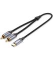 Cable Conversor Vention BGUHI/ 2x RCA Macho - USB Tipo-C Macho/ 3m/ Gris