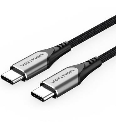 Cable USB 2.0 Tipo-C Vention TADHG/ USB Tipo-C Macho - USB Tipo-C Macho/ Hasta 60W/ 480Mbps/ 1.5m/ Gris