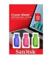 Pendrive 32GB SanDisk Cruzer Blade Pack 3 USB 2.0