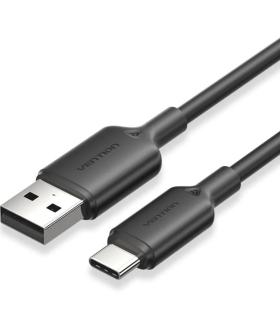 Cable USB 2.0 Tipo-C Vention CTQBH/ USB Tipo-C Macho - USB Macho/ Hasta 60W/ 480Mbps/ 2m/ Negro