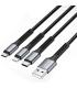 Cable USB Tipo-C Lightning Vention H18BAV/ USB Tipo-C Macho/ Lightning Macho - MicroUSB Macho - USB Macho/ 1.2m/ Negro