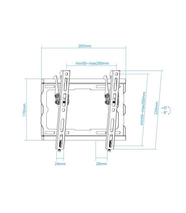 TooQ LP1044T-B soporte para TV 109,2 cm (43") Negro