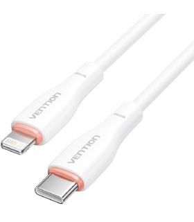 Cable USB Tipo-C Lightning Vention H28WF/ USB Tipo-C Macho - Lightning Macho/ 1m/ Blanco