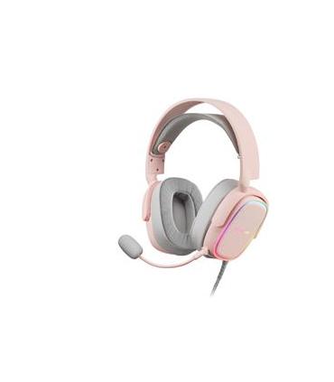 Headset Mars Gaming Mhax Pink Jack 3.5mm Altavoces Hi-fi De 53mm Microfono Extraible Iluminacion Rgb Compatible Ps4, Xbox, Sw