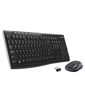 Logitech Wireless Combo MK270 teclado Ratón incluido Hogar USB QWERTY Español Negro