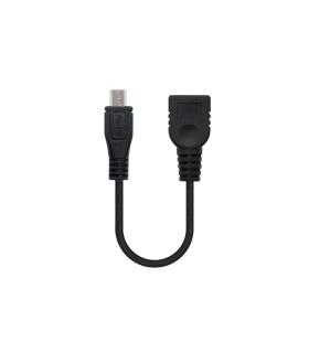 Nanocable CABLE USB 2.0 OTG, TIPO MICRO B M-A H, NEGRO, 15 CM