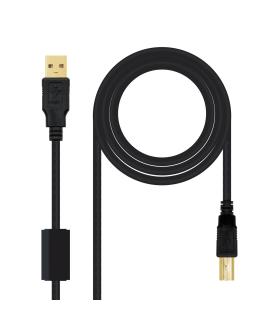 Nanocable CABLE USB 2.0 IMPRESORA HQ CON FERRITA, TIPO A M-B M, NEGRO, 5.0 M