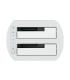 AISENS Estacion de Docking de Doble Bahia ASDS-D02W SATA 2.5 3.5 a USB 3.0 3.1 Gen1, Clone, Blanca