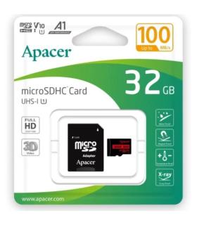 Tarjeta de Memoria Apacer 32GB microSD HC UHS 1 con Adaptador/ Clase 10/ 100MBs