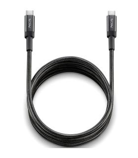 Cable USB 2.0 Tipo-C NGS KNOT/ USB Tipo-C Macho - USB Tipo-C Macho/ Hasta 65W/ 480Mbps/ 3m/ Negro