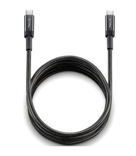 Cable USB 2.0 Tipo-C NGS KNOT/ USB Tipo-C Macho - USB Tipo-C Macho/ Hasta 65W/ 480Mbps/ 2m/ Negro