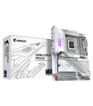 GIGABYTE Placa base Z890 AORUS PRO ICE - Compatible con CPUs Intel Core Ultra (Serie 2), VRM de 16+1+2 fases, hasta 9500MHz