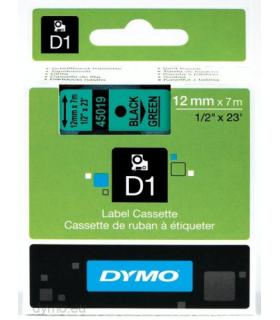 CINTA ROTULADORA D1 12MMX7M NEGRO/VERDE DYMO S0720590