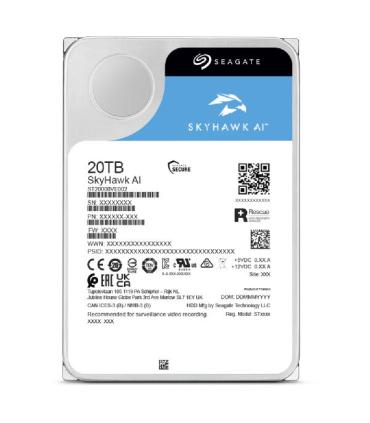 Seagate SkyHawk AI 20 TB disco duro interno 7200 RPM 256 MB 3.5" Serial ATA III