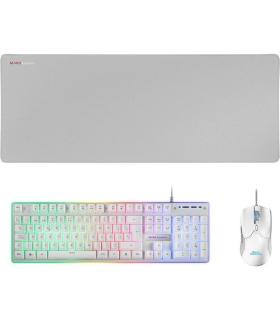 Pack Gaming Mars Gaming MCPX/ Teclado H-MECH  + Ratn ptico + Alfombrilla/ Blanco