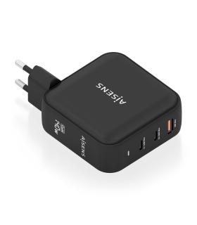 AISENS Cargador GaN 140W, 2xUSB-C PD3.1 QC4.0, 1xUSB-A QC3.0, Negro