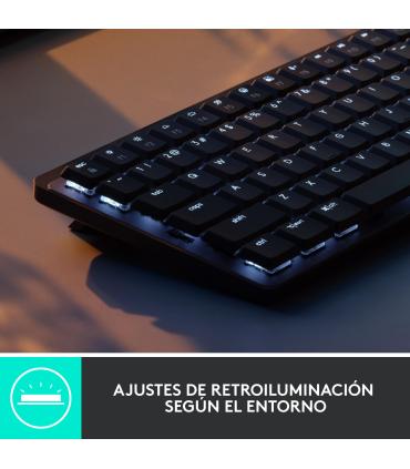 Logitech MX Mini Mechanical teclado Oficina RF Wireless + Bluetooth QWERTY Internacional de EE.UU. Grafito, Gris