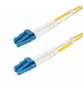 StarTech.com Cable de Fibra Óptica Dúplex LC a LC (UPC) OS2 Monomodo de 2m - 9 125µm - 100G - Resistente a Dobleces - Low