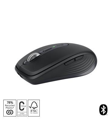 Logitech MX Anywhere 3S ratón Oficina mano derecha RF Wireless + Bluetooth Laser 8000 DPI