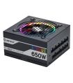 Fuente De Alimentacin Unyka Atilius Rgb Atx 650w Black Cableado Modular Apfc Activo Eficiencia Energetica 90% Ventilador Rgb