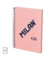 CUADERNO A5 CON ESPIRAL Y TAPA DURA, 80 HOJAS BLANCAS DE 95 GR/M, COLECCIN 430 SINCE 1918, ROSA MILAN 57151E80P