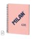 CUADERNO A4 CON ESPIRAL Y TAPA DURA, 80 HOJAS BLANCAS DE 95 GR/M, COLECCIN 430 SINCE 1918, ROSA MILAN 57141E80P