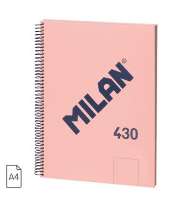 CUADERNO A4 CON ESPIRAL Y TAPA DURA, 80 HOJAS BLANCAS DE 95 GR/M, COLECCIN 430 SINCE 1918, ROSA MILAN 57141E80P