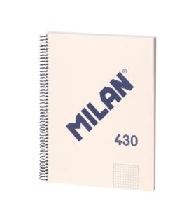 LIBRETA CON ESPIRAL, PAPEL CUADRICULADO, 80 HOJAS A4, SERIE 1918, BEIGE MILAN 57143E80BG