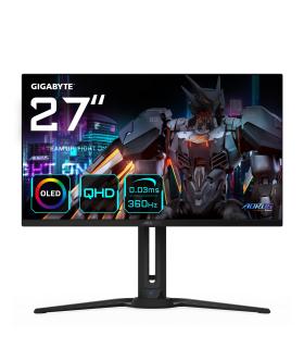 GIGABYTE Monitor de juego AORUS FO27Q3 OLED de 27” - 2560 x 1440 (QHD), 360Hz, 0,03ms, KVM, 250 cd m², FreeSync Premium Pro,