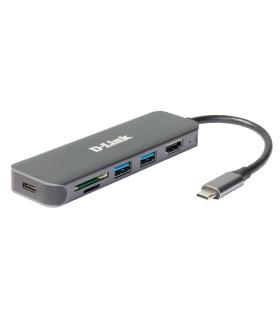 D-Link DUB-2327 base para portátil y replicador de puertos Alámbrico USB Tipo C Gris