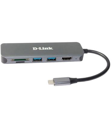 D-Link DUB-2327 base para portátil y replicador de puertos Alámbrico USB Tipo C Gris