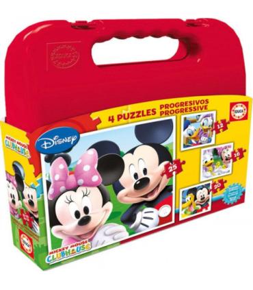 MALETA PUZZLES PROGRESIVOS MICKEY MOUSE 12-16-20-25 DE 3-6 AOS EDUCA BORRAS 16505