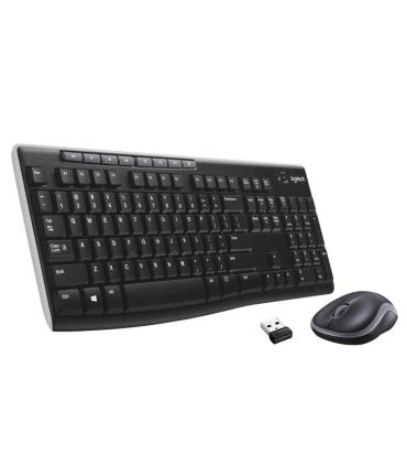 Logitech Wireless Combo MK270 teclado Ratón incluido Hogar RF inalámbrico QWERTY Internacional de EE.UU. Negro, Plata