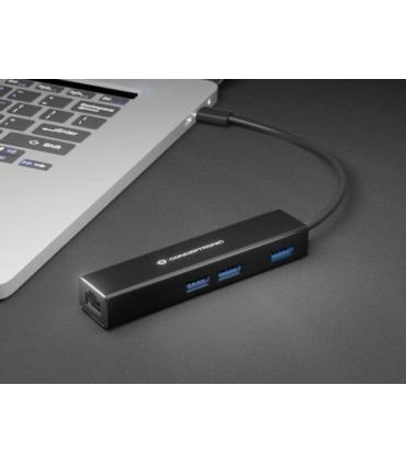 Conceptronic DONN07B base para portátil y replicador de puertos USB 3.2 Gen 1 (3.1 Gen 1) Type-C Negro