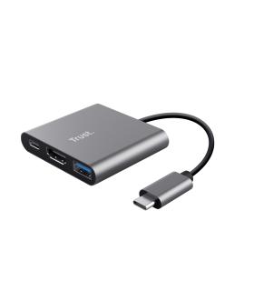 Trust Dalyx USB 3.2 Gen 1 (3.1 Gen 1) Type-C Aluminio, Negro