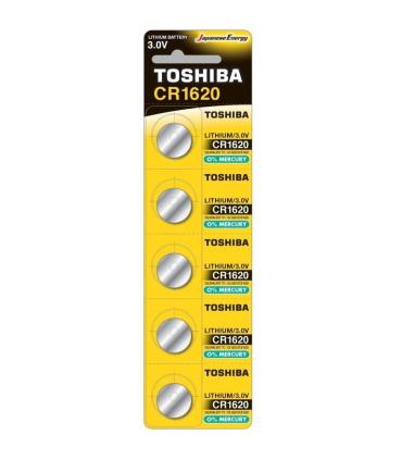 Pack de 5 Pilas de Botn Toshiba CR1620/ 3V